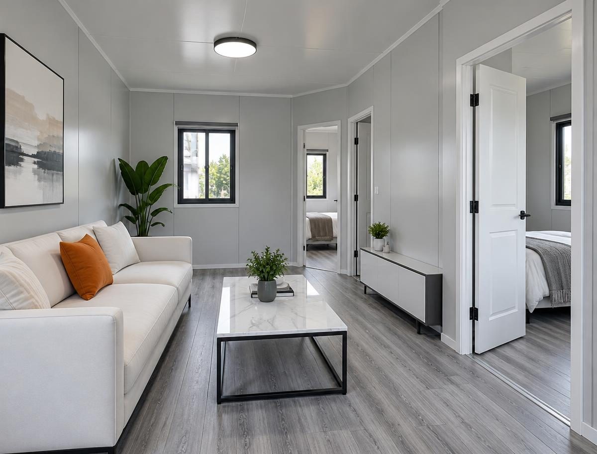 Living room interior of a two-bedroom two-living-room container house