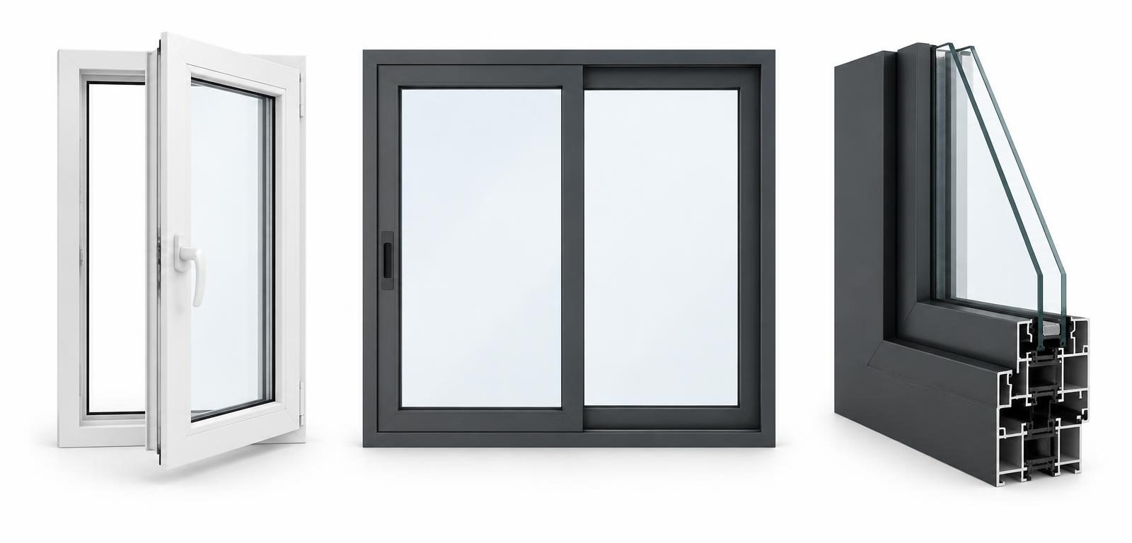 Window options: plastic-steel window, aluminium alloy window and broken-bridge aluminium window