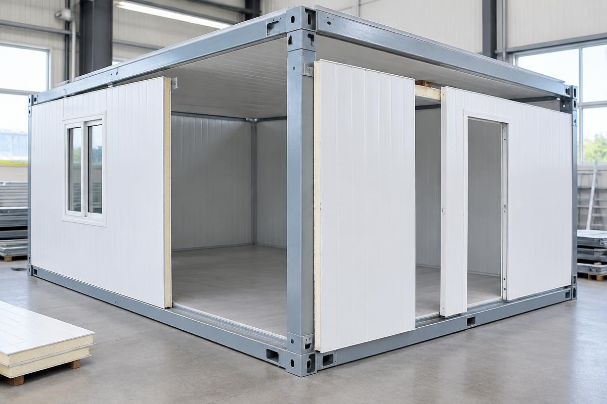 Frame, wall panels and roof assembly